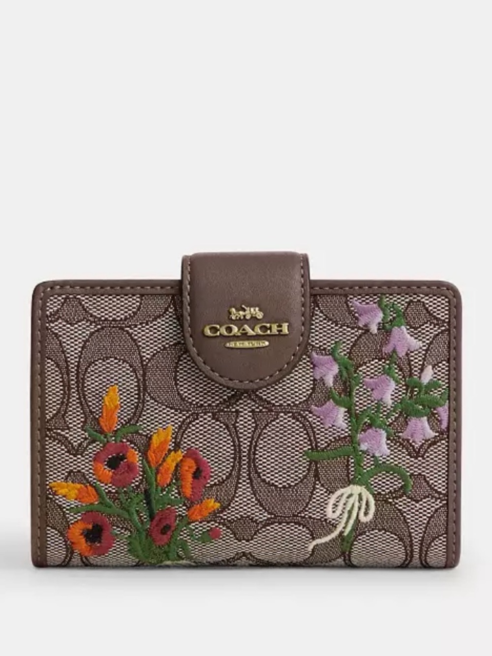Coach Medium Corner Zip Wallet
In Signature Jacquard With Floral Embroidery🌸